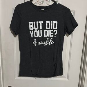 Black Graphic Tee with White Print